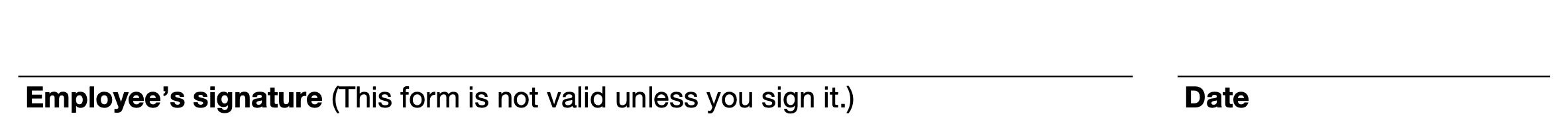W-4 Form - Sign and Date
