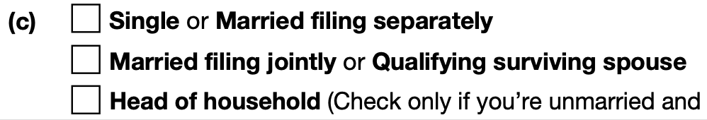 W-4 Form - Filing Status