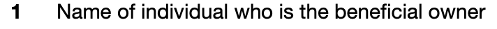 W-8BEN Form - Line 1: Name of Individual
