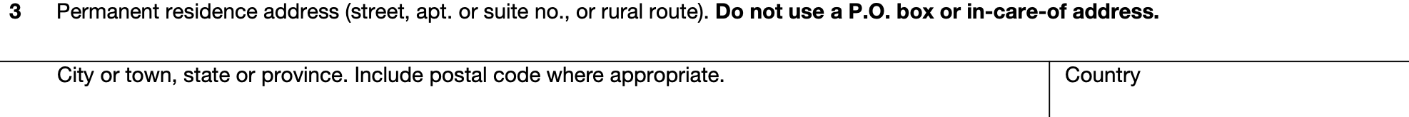 W-8BEN Form - Line 3: Permanent Residence Address